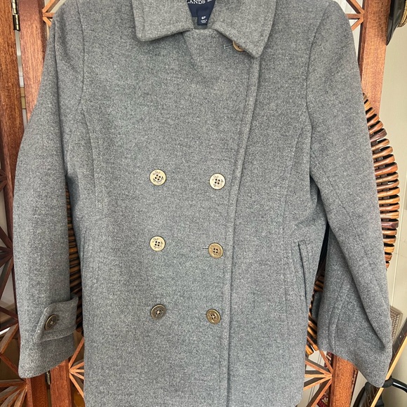 Lands' End Women's Sz6P Classic Gray Peacoat - Picture 2 of 9